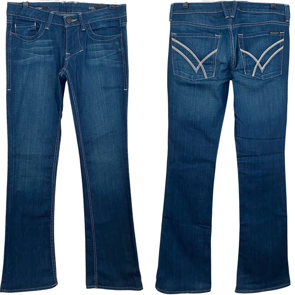 William Rast Medium‎ Wash Denim Stella Straight Boot Low Rise Jeans Size 27